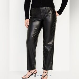 GAP Sleek Black Faux Leather Pants